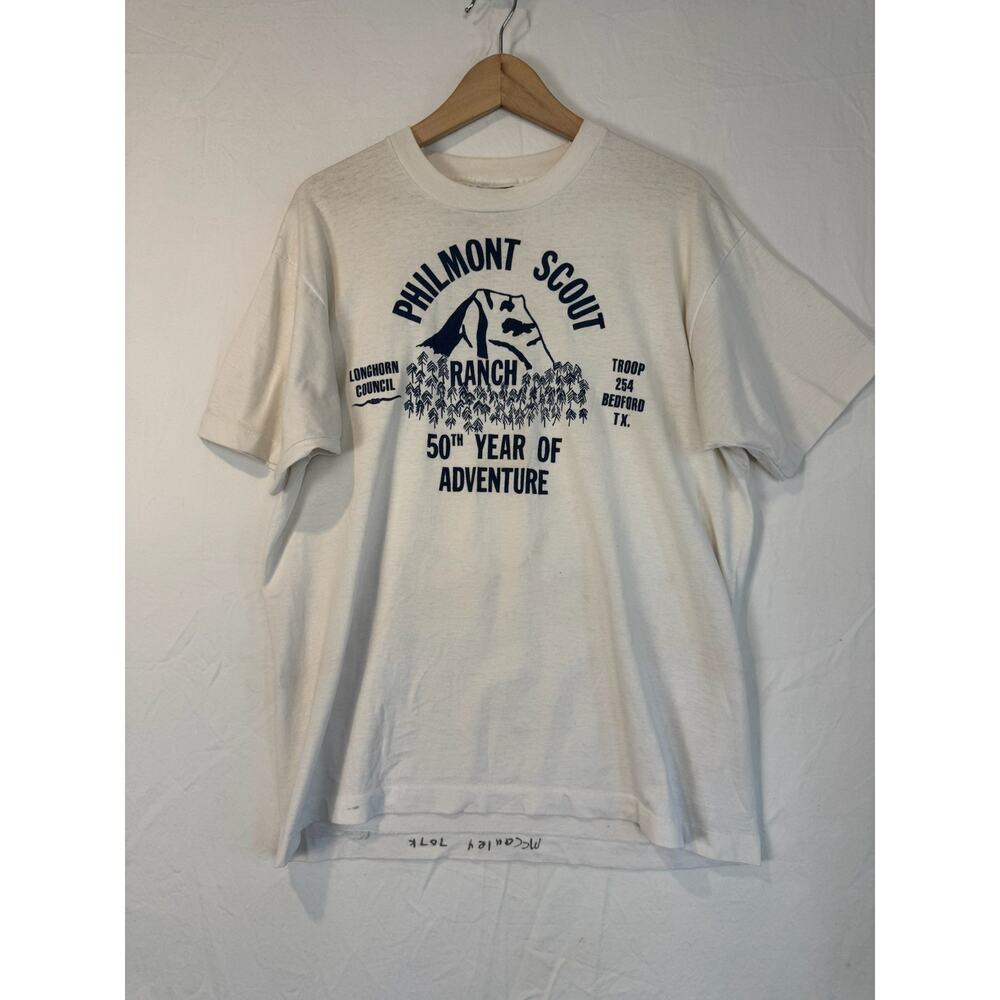 Vintage Philmon Scout Ranch T-Shirt Adult XL BSA 50th Outdoor Single‎ Stitch